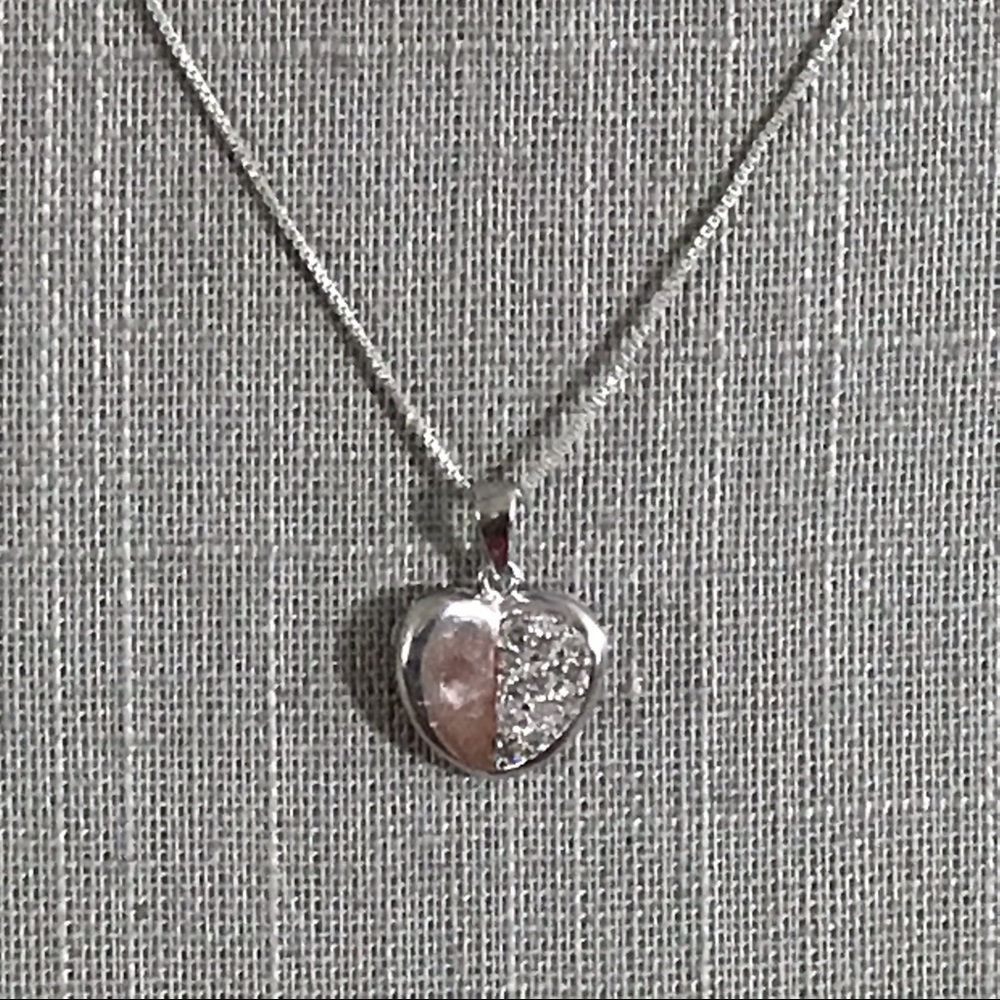 Sterling silver cubic zirconia heart necklace